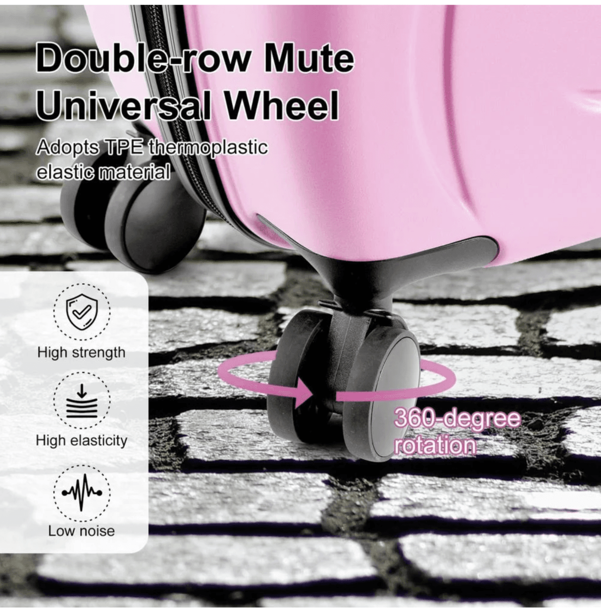 Ride-On Suitcase for Travel - Pink