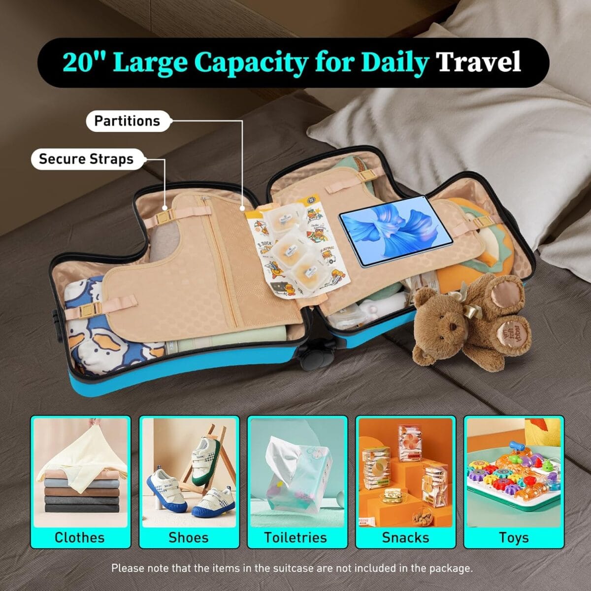Ride-On Suitcase for Travel - Blue