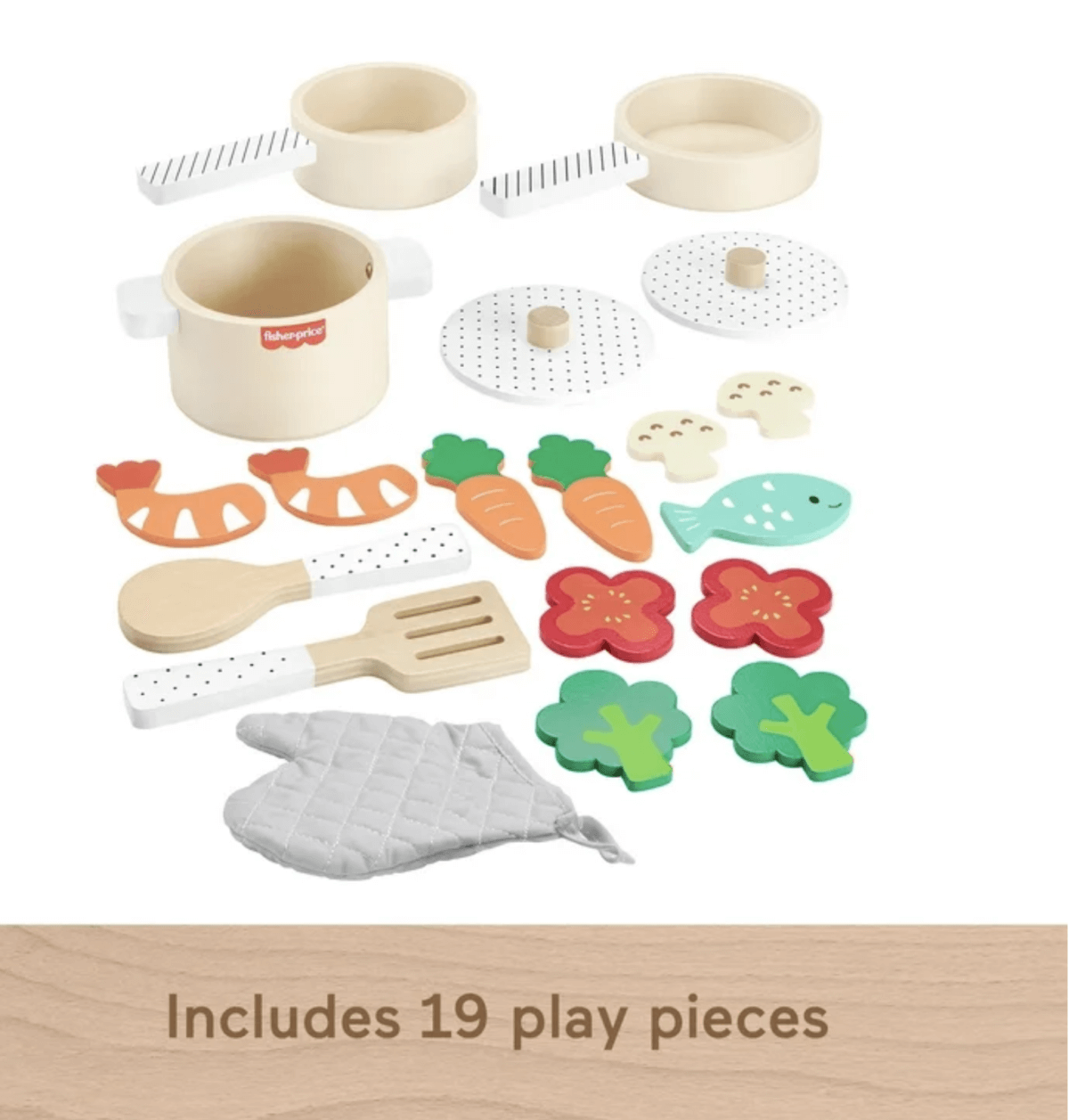 Wooden Kitchen Pots & Pans Set