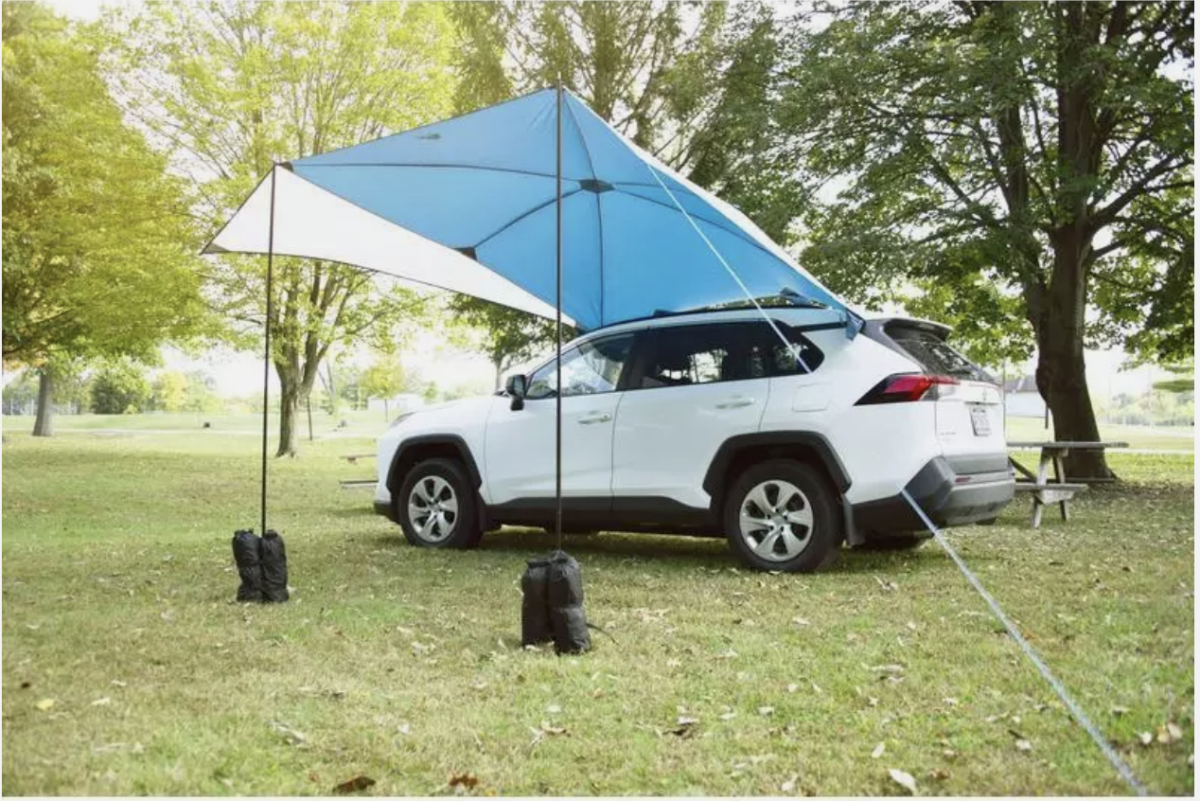 SUV Awning Shade Tent W/ Steel Poles